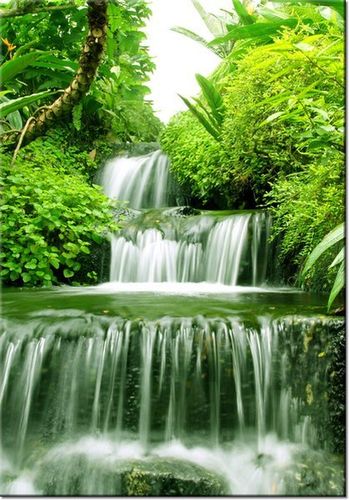 100 70CM OBRAZ PŁÓTNO WODOSPAD LESIE DESZCZOWYM PŁÓTNO RAMA na Arena.pl