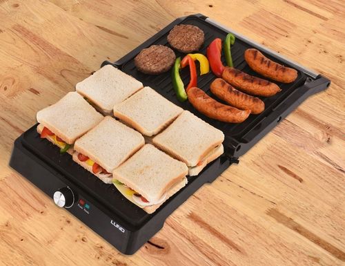 GRILL ELEKTRYCZNY OPIEKACZ DO MIĘSA WARZYW LUND 2200W 29x23cm ROZKŁADANY na Arena.pl
