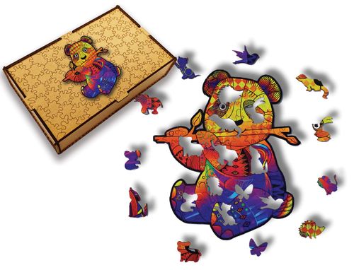 Puzzle Drewniane dla dzieci i dorosłych Panda w pudełku drewnianym na Arena.pl