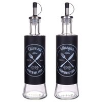 Butelki na oliwę i ocet szklane czarne 300 ml 2 szt.