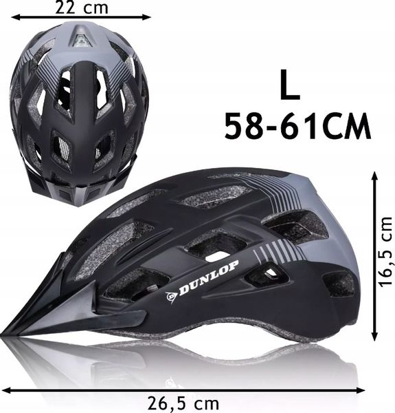 Kask rowerowy LED regulowany męski damski na rower rolki DUNLOP M zdjęcie 10