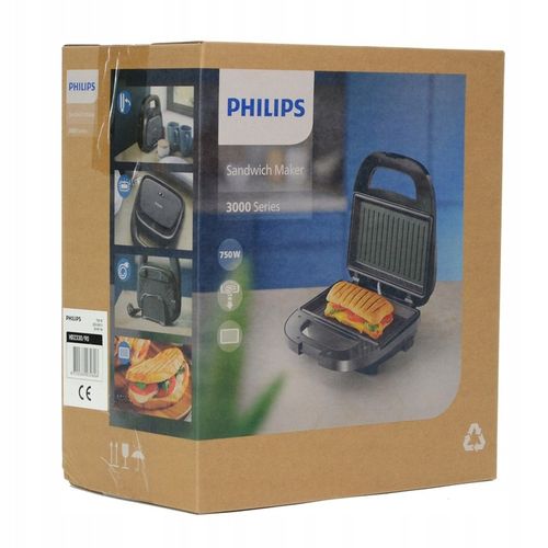 Opiekacz PHILIPS HD2330/90 Seria 3000 DO KANAPEK PANINI 750W czarny na Arena.pl