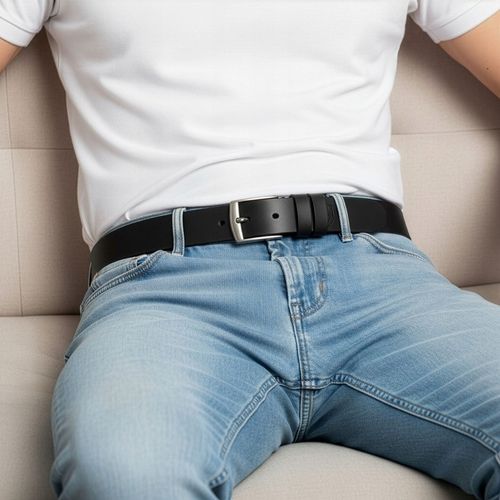 Pasek Męski Skórzany STEVENS Czarny 3cm Wąski Spodni Garnituru Jeans na Arena.pl