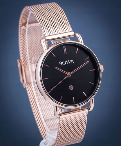 Zegarek damski BOWA Milan Black Rose-Gold Mesh 34 Bowa-MI347-17-167M na Arena.pl