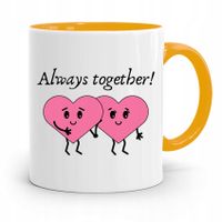 Kubek Żółty Na Walentynki Always Together! Prezent Z Nadrukiem Ze Zdjęciem