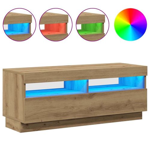 Szafka pod TV z oświetleniem LED, dąb artisan, 100x35x40 cm na Arena.pl