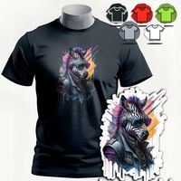 KOSZULKA T-SHIRT MĘSKI WZORY DO WYBORU - ZEBRA SAFARI ZWIERZE KOŃ HORSE- XS