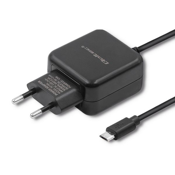 Qoltec Ładowarka sieciowa 5V | 2.4A | 12W | MicroUSB | Czarna zdjęcie 1