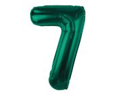 Balon foliowy cyfra 7 butelkowy zielony 85cm urodziny las leśne przyjęcie