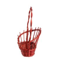 Wiklinowy kosz prezentowy czerwony kosz na owoce z rączką w 3 rozmiarach uniwersalny