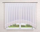 Firana gotowa 300x120 łuk,biały woal,gipiura 15cm