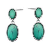 srebrne kolczyki z turkusem - kdk5673