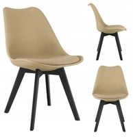 Krzesło Skandynawskie Nowoczesne do Salonu Jadalni Beżowe ATTE MufArt