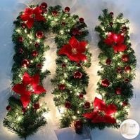 GIRLANDA ŚWIĄTECZNA Gęsta Z LAMPKAMI LED 270 cm Bombki Kwiat JAKOŚĆ PREMIUM