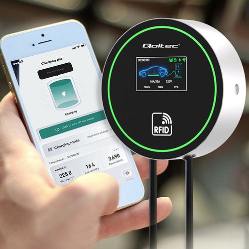 Qoltec Wallbox EV | 22kW, Wi-Fi, LCD, Typ 2, RFID, 5m na Arena.pl