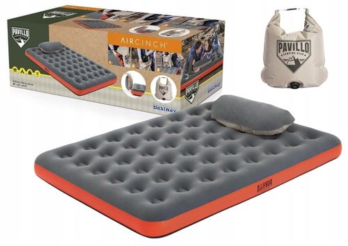 Materac dmuchany 203x152x22cm Roll&Relax Bestway 67703 z torbą pompującą na Arena.pl