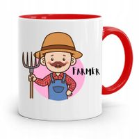 Dla Rolnika Kubek Czerwony Farmer Prezent Z Nadrukiem Ze Zdjęciem