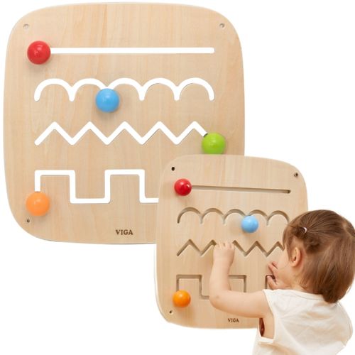 VIGA Drewniana Tablica Manipulacyjna Sensoryczna Labirynt na Arena.pl