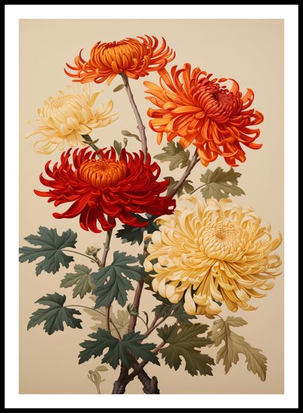 Plakat 59,4x84,1cm Tańczące Chryzantemy zdjęcie 3