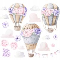 Duże naklejki ścienne Kolorowe balony z kwiatami