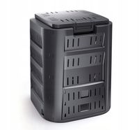 Kompostownik 220L Plastikowy Czarny Łatwy Montaż Duża Klapa Ładny i