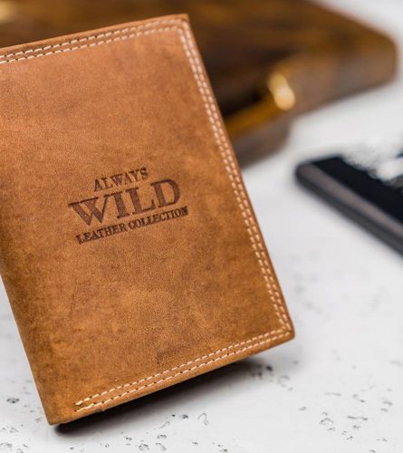 męski portfel skórzany z zewnętrzną kieszonką do płatności - always wild na Arena.pl