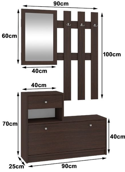 ZESTAW MEBLI NA PRZEDPOKÓJ WENGE zdjęcie 6