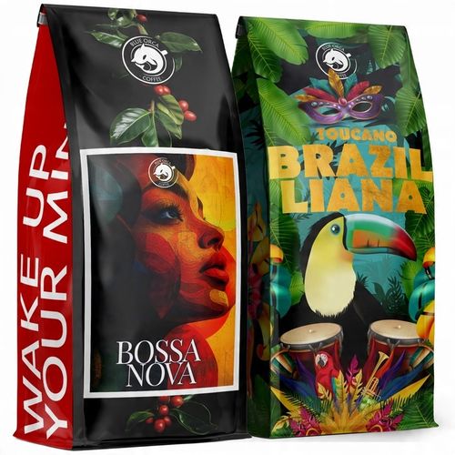 Kawa ziarnista 1kg x2 Bossa Nova + Toucano 100% Arabica +GRATIS na Arena.pl