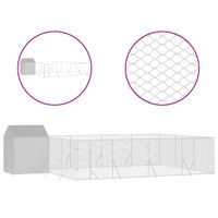 Kojec dla psa, z dachem, srebrny, 10x6x2,5m, stal galwanizowana