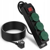 Przedłużacz Listwa Zasilająca Sieciowa Budowlany 5m 3 Gniazda 230V