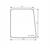 szyba boczna do ciągnika C-330, C-360 Kunów stary nowy typ bezbarwna