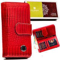 portfel damski skórzany ptn 76116-rs-3597 red