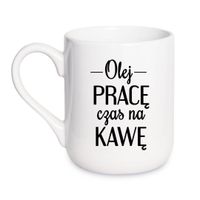 KUBEK "OLEJ PRACĘ CZAS NA KAWĘ" Wzór - Elegant Coffee 330 ml