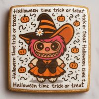 CIASTKO LUKROWANE HALLOWEEN NO.5 ROZ.XL  KWADRAT AT RĘCZNIE ROBIONE