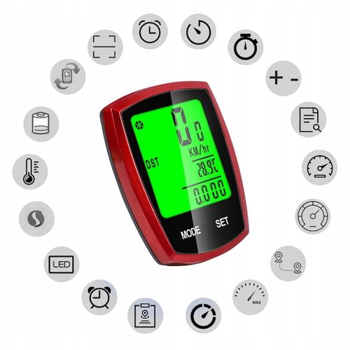 Licznik rowerowy bezprzewodowy termometr tryb noc PRĘDKOŚCIOMIERZ LCD PRO na Arena.pl