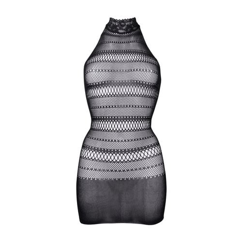 sukienka mini high lace neck net mini dress black os le désir na Arena.pl