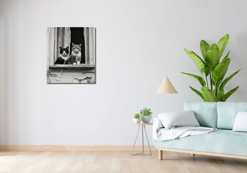 Obraz 60x70cm Para w Oknie zdjęcie 2