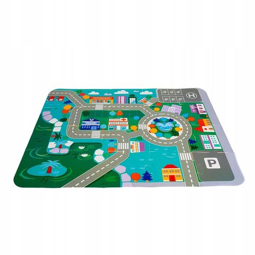 Klocki Miasto Drewniane Auta Zestaw + Puzzle Mata 115 Klocków Edukacyjne na Arena.pl