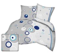 Pościel z kory 160x200 wzór okręgi na szarości