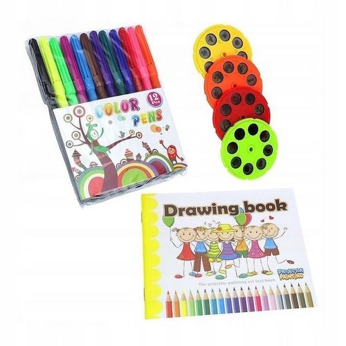 PROJEKTOR RZUTNIK DO NAUKI RYSOWANIA ZE SLAJDAMI ZESTAW DLA DZIECI + MAZAKI na Arena.pl