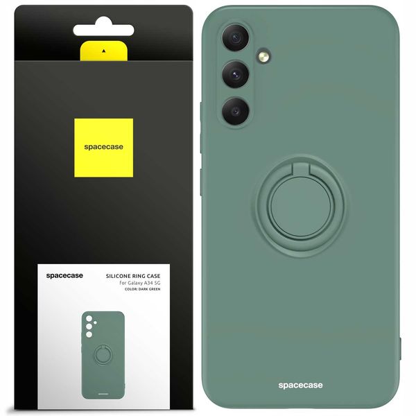 Spacecase Silicone Ring Galaxy A34 5G Dark Green zdjęcie 1