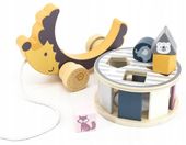 Jeżyk do ciągnięcia Z sorterem 2w1 Na sznureczku Drewniany Dla dwulatka