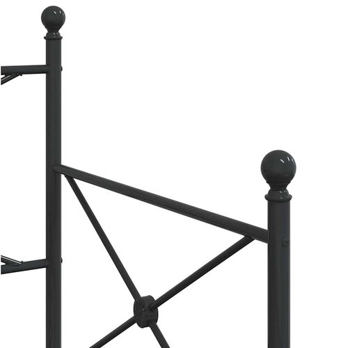 Łóżko dzienne z wysuwanym pojemnikiem bez materaca czarne stal na Arena.pl