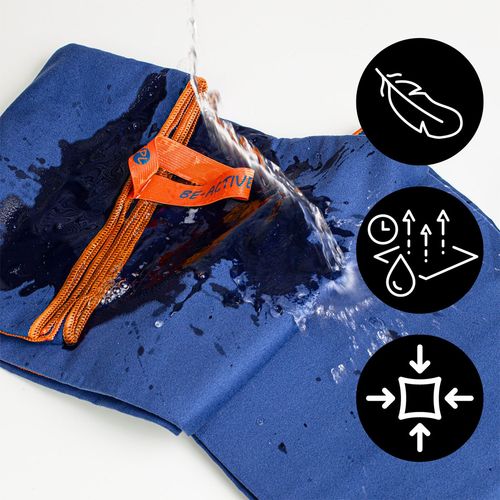 Ręcznik Szybkoschnący Z Mikrofibry 180X100Cm Granatowo-Pomarańczowy na Arena.pl