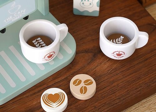 KAWIARNIA DLA DZIECI DREWNIANY EKSPRES DO KAWY AUTOMAT KUCHNIA FILIŻANKI na Arena.pl