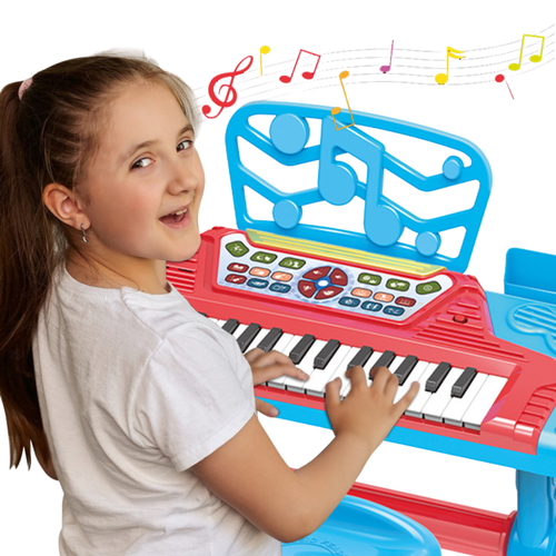 Elektroniczne Pianino Duży Zestaw Mikrofon Krzesełko Fortepian Dla Dzieci na Arena.pl