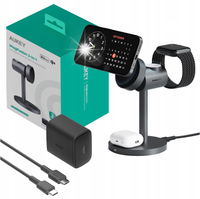 AUKEY BEZPRZEWODOWA INDUKCYJNA ŁADOWARKA MAGNETYCZNA MAGFUSION 3W1 QI 15W