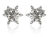 RODOWANE SREBRNE KOLCZYKI PŁATKI ŚNIEGU ŚNIEŻYNKI