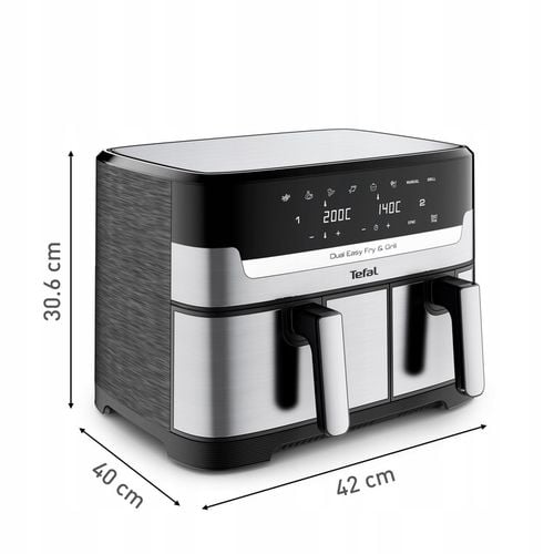 Frytkownica beztłuszczowa Tefal Grill EY905D 8.3l dwukomorowa Air na Arena.pl