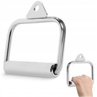 UCHWYT DO WYCIĄGU ATLASU POJEDYNCZY OBROTOWY STALOWY RYFLOWANY PLECY